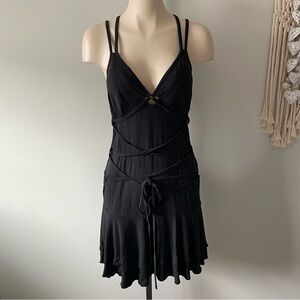 Nomads Hemp Wear Organic Cotton Bamboo Boho Ruffled Tiered Corset Front Dress